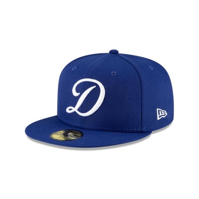 Blue Los Angeles Dodgers Hat - New Era MLB Ligature 59FIFTY Fitted Caps USA3048257